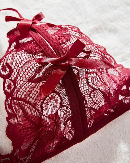 Bra and Panty Set Halter Lace 2 Piece Set